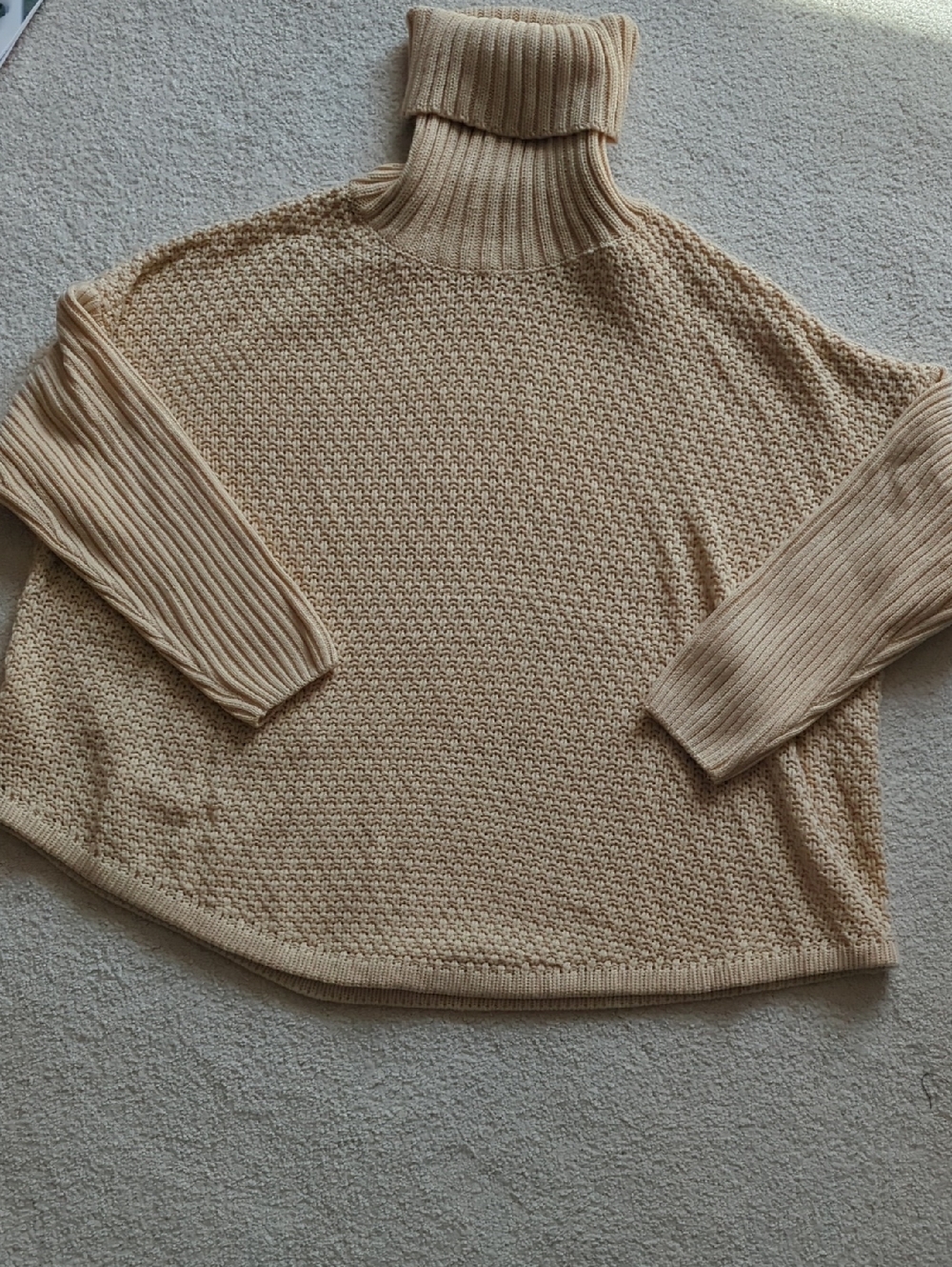 NWOT Doe & Rae Chunky Beige Turtleneck Sweater